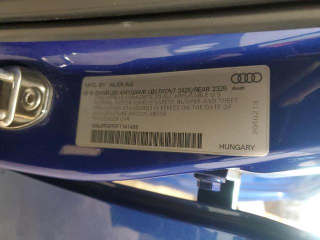 WAUFFGFF0F1141468 - 2015 AUDI S3 PRESTIGE BLUE photo 13