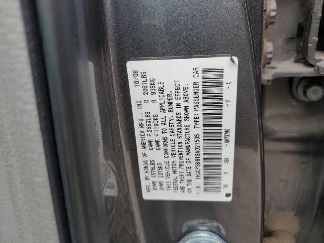 1HGCP36819A021505 - 2009 HONDA ACCORD EXL GRAY photo 12