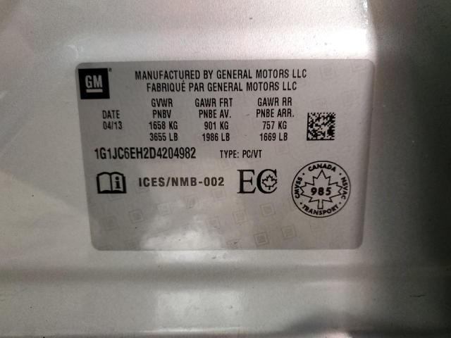 1G1JC6EH2D4204982 - 2013 CHEVROLET SONIC LT SILVER photo 13