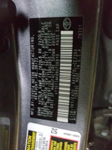 4T1G11AK6NU706919 - 2022 TOYOTA CAMRY SE GRAY photo 12