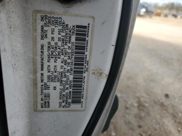 5TBRT3417YS003725 - 2000 TOYOTA TACOMA ACCESS CAB Ақ фото 13