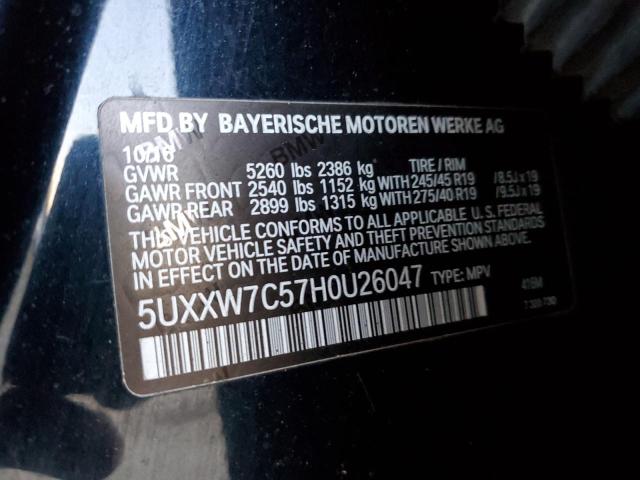 5UXXW7C57H0U26047 - 2017 BMW X4 XDRIVEM40I BLACK photo 12