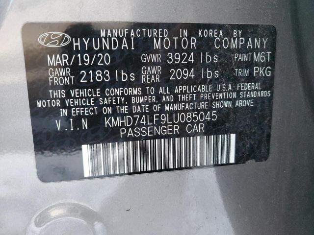 KMHD74LF9LU085045 - 2020 HYUNDAI ELANTRA SE SILVER photo 13