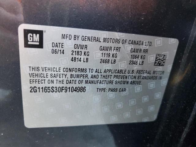 2G1165S30F9104986 - 2015 CHEVROLET IMPALA LTZ GRAY photo 12