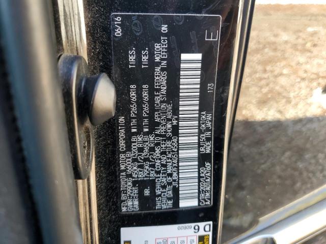 JTJBM7FX4G5145840 - 2016 LEXUS GX 460 BLACK photo 12