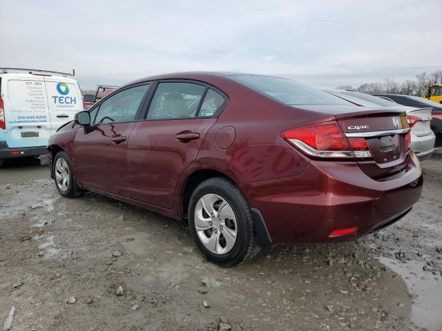 19XFB2F52DE072026 - 2013 HONDA CIVIC LX BURGUNDY photo 2