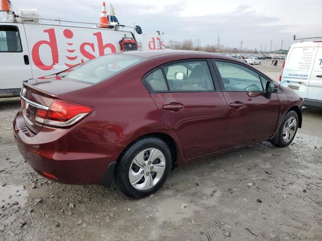 19XFB2F52DE072026 - 2013 HONDA CIVIC LX BURGUNDY photo 3