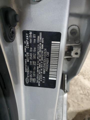 KMHCU5AE5DU102624 - 2013 HYUNDAI ACCENT GLS SILVER photo 12