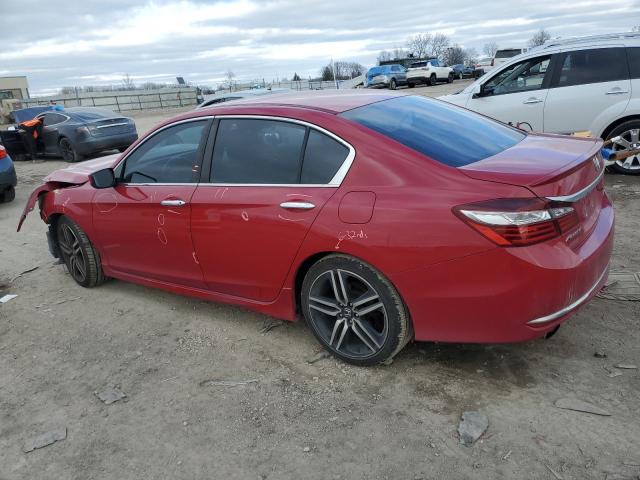 1HGCR2E55GA075382 - 2016 HONDA ACCORD SPORT RED photo 2