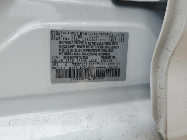 3N1AB8CV9LY245204 - 2020 NISSAN SENTRA SV WHITE photo 13