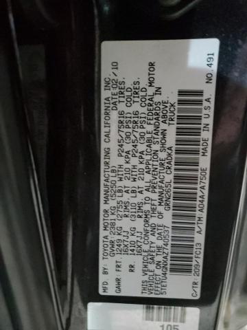 5TETU4GNXAZ740537 - 2010 TOYOTA TACOMA PRERUNNER ACCESS CAB BLACK photo 13