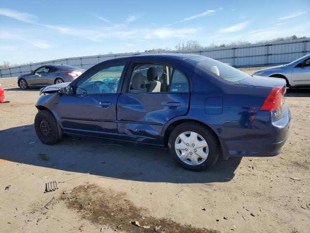 1HGES16595L012468 - 2005 HONDA CIVIC LX BLUE photo 2