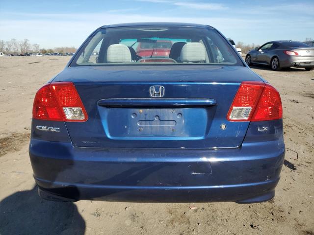 1HGES16595L012468 - 2005 HONDA CIVIC LX BLUE photo 6