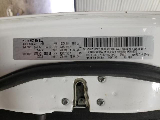 1C6RR7TT2LS101486 - 2020 RAM 1500 CLASS SLT 白色 照片 12