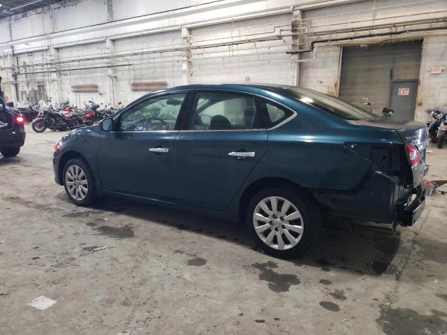 1N4AB7AP2EN850134 - 2014 NISSAN SENTRA S TEAL photo 2