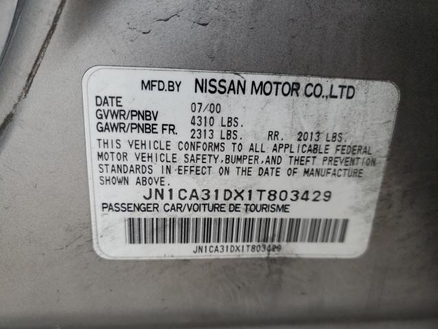 JN1CA31DX1T803429 - 2001 NISSAN MAXIMA GXE SILVER photo 12