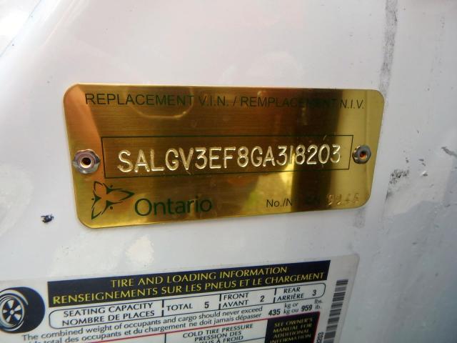 SALGV3EF8GA318203 - 2016 LAND ROVER RANGE ROVE AUTOBIOGRAPHY WHITE photo 10