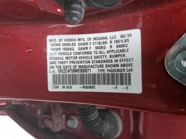 19XZE4F59ME000871 - 2021 HONDA INSIGHT EX RED photo 13