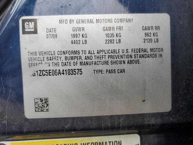 1G1ZC5E06A4103575 - 2010 CHEVROLET MALIBU 1LT Qara foto 13