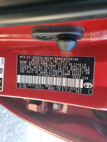 5YFEPMAE5MP234553 - 2021 TOYOTA COROLLA LE RED photo 13