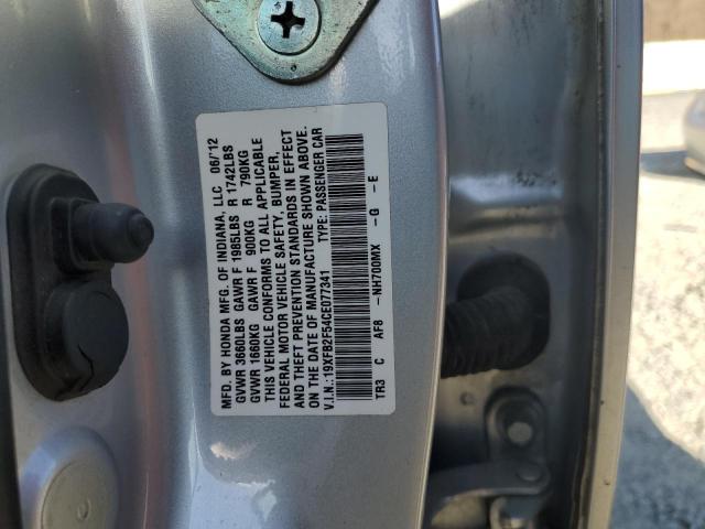 19XFB2F54CE077341 - 2012 HONDA CIVIC LX SILVER photo 13