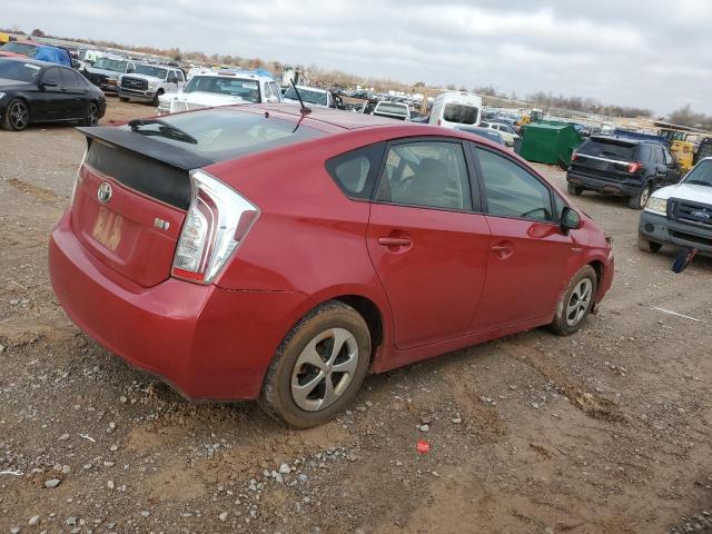 JTDKN3DU1E0369577 - 2014 TOYOTA PRIUS RED photo 3