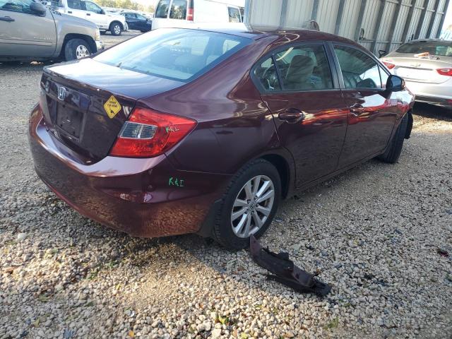 19XFB2F92CE093542 - 2012 HONDA CIVIC EXL BURGUNDY photo 3