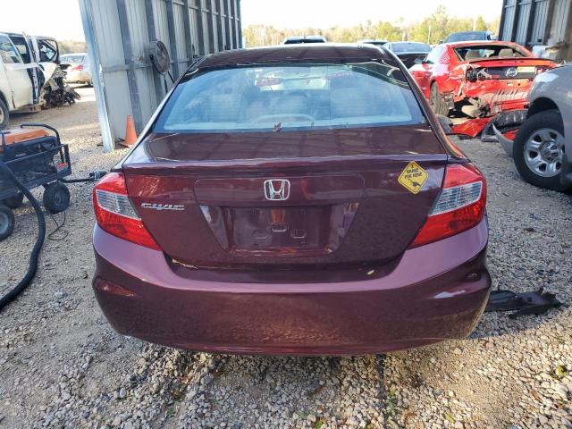 19XFB2F92CE093542 - 2012 HONDA CIVIC EXL BURGUNDY photo 6