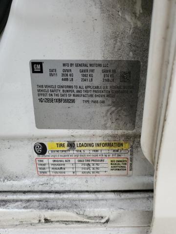 1G1ZE5E1XBF368296 - 2011 CHEVROLET MALIBU LTZ თეთრი ფოტო 12