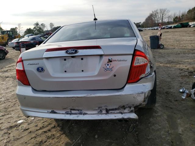 3FADP0L38AR365536 - 2010 FORD FUSION HYBRID SILVER photo 6