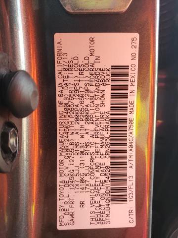 3TMJU4GN9DM154520 - 2013 TOYOTA TACOMA DOUBLE CAB PRERUNNER CHARCOAL photo 13