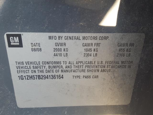 1G1ZH57B294136164 - 2009 CHEVROLET MALIBU 1LT  照片 10