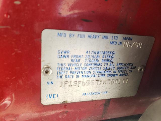 JF1SF6557YH700177 - 2000 SUBARU FORESTER S 红色 照片 12