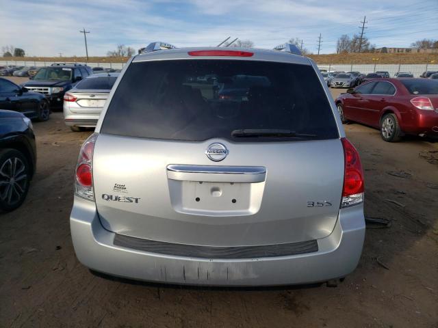 5N1BV28U38N114470 - 2008 NISSAN QUEST S SILVER photo 6