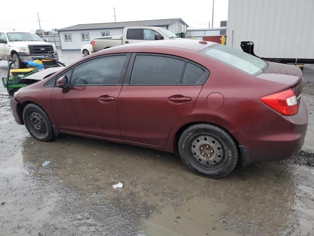 19XFB2F91CE327346 - 2012 HONDA CIVIC EXL MAROON photo 2