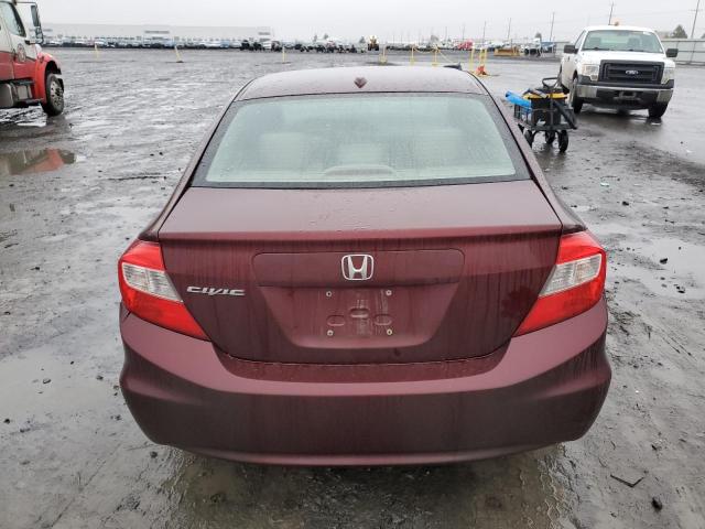 19XFB2F91CE327346 - 2012 HONDA CIVIC EXL Շագանակագույն լուսանկար 6
