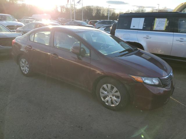 19XFB2F50CE377121 - 2012 HONDA CIVIC LX BURGUNDY photo 4