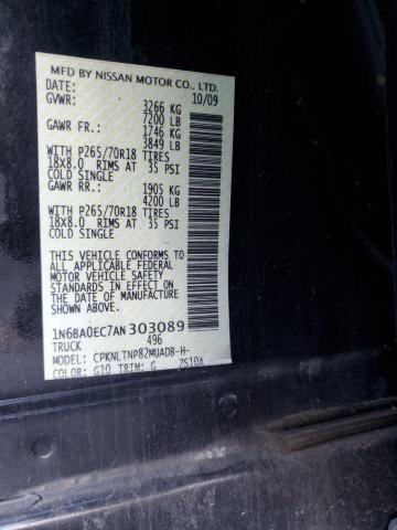 1N6BA0EC7AN303089 - 2010 NISSAN TITAN XE BLACK photo 12