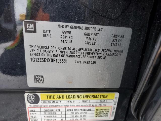 1G1ZE5E1XBF105581 - 2011 CHEVROLET MALIBU LTZ 黑色 照片 12