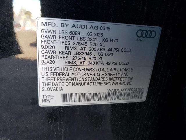 WA1DGAFE7FD031392 - 2015 AUDI Q7 PRESTIGE BLACK photo 14