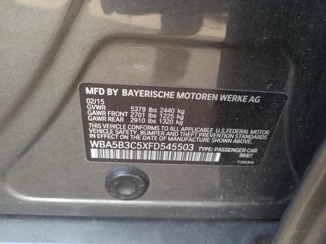 WBA5B3C5XFD545503 - 2015 BMW 535 XI GRAY photo 12