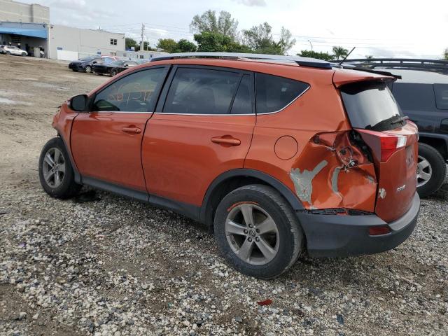 JTMWFREV6FD059332 - 2015 TOYOTA RAV4 XLE ORANGE photo 2