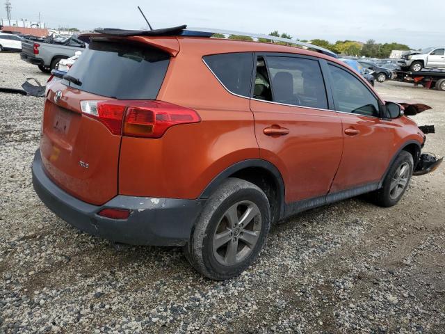 JTMWFREV6FD059332 - 2015 TOYOTA RAV4 XLE ORANGE photo 3