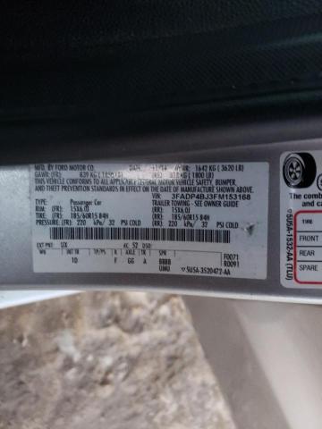 3FADP4BJ3FM153168 - 2015 FORD FIESTA SE SILVER photo 12