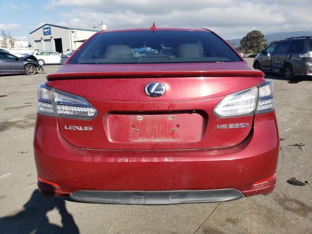 JTHBB1BA6A2013127 - 2010 LEXUS HS 250H RED photo 6