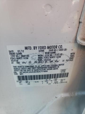 2FMDK3AK8DBA77499 - 2013 FORD EDGE SPORT WHITE photo 14