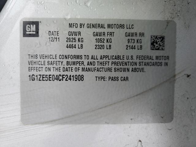 1G1ZE5E04CF241908 - 2012 CHEVROLET MALIBU LTZ ვერცხლისფერი ფოტო 12