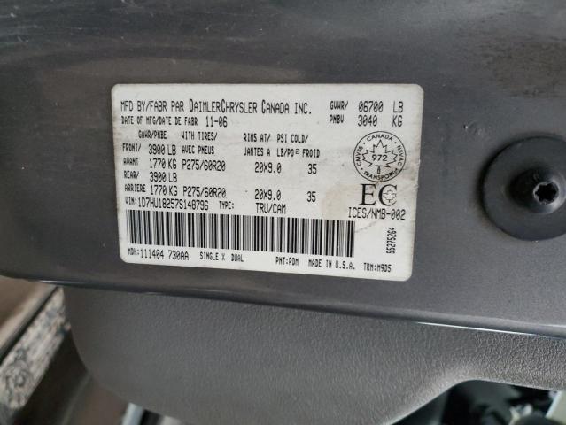 1D7HU18257S148796 - 2007 DODGE RAM 1500 ST GRAY photo 12