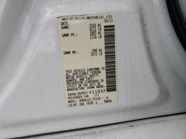 1N4AL3AP9FC415937 - 2015 NISSAN ALTIMA 2.5 WHITE photo 12