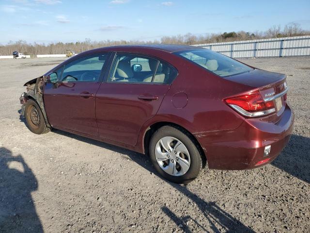 2HGFB2F53DH591463 - 2013 HONDA CIVIC LX BURGUNDY photo 2